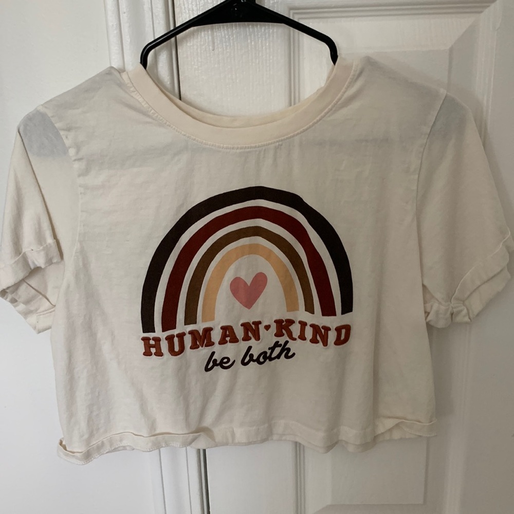 Human kind crop top